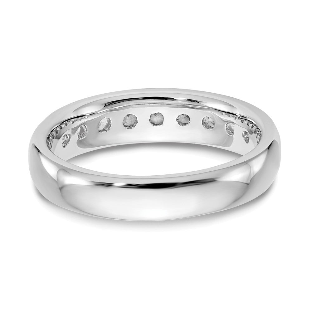 14K Weißgold Ehering mit 9 Diamanten in Kanalfassung