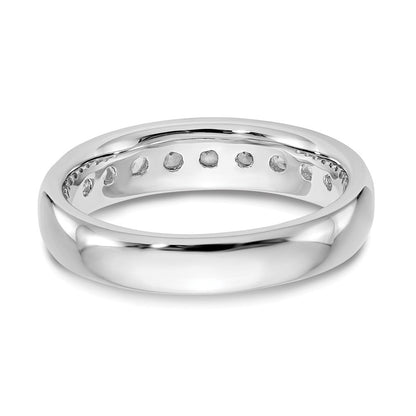 14K Weißgold Ehering mit 9 Diamanten in Kanalfassung