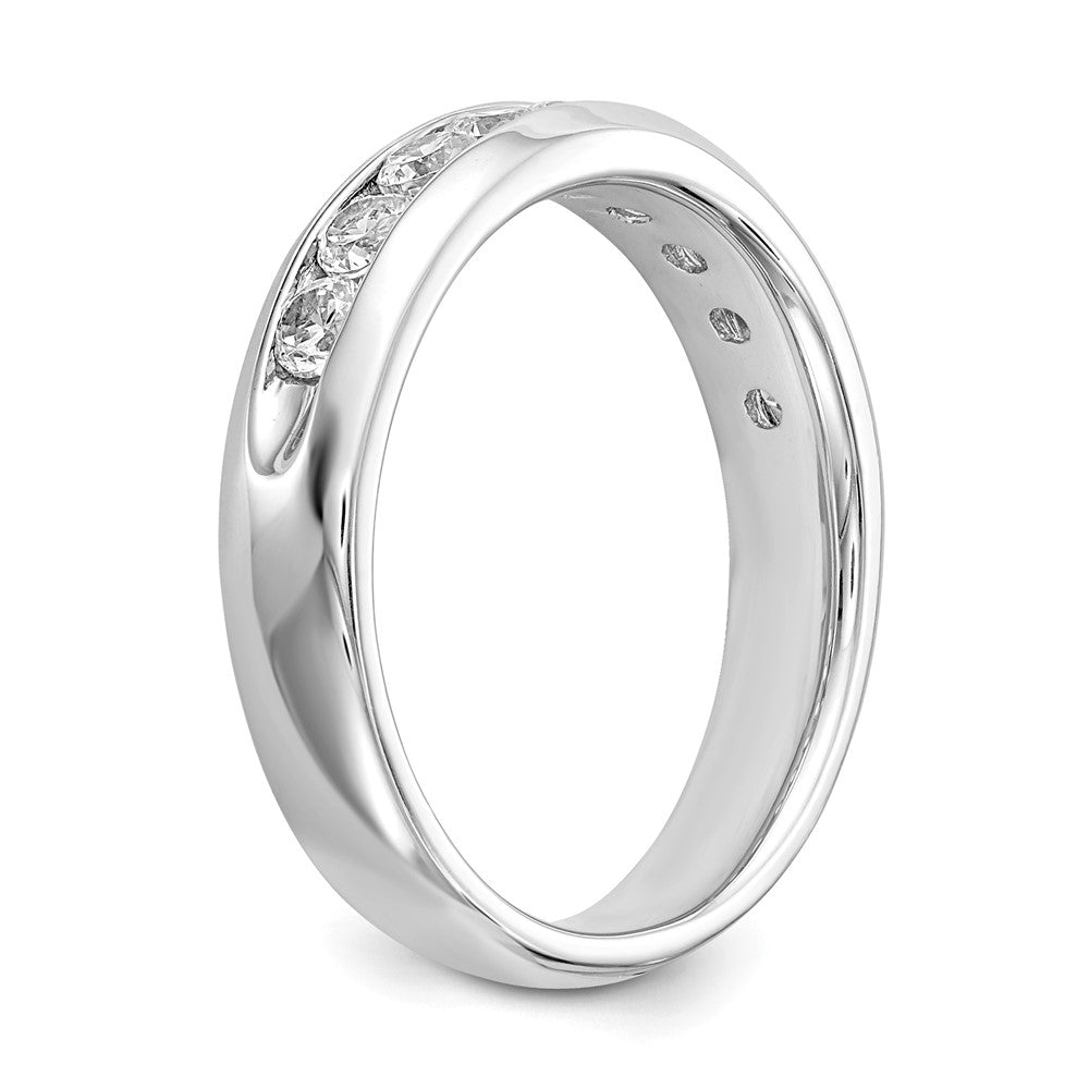 14K Weißgold Ehering mit 9 Diamanten in Kanalfassung