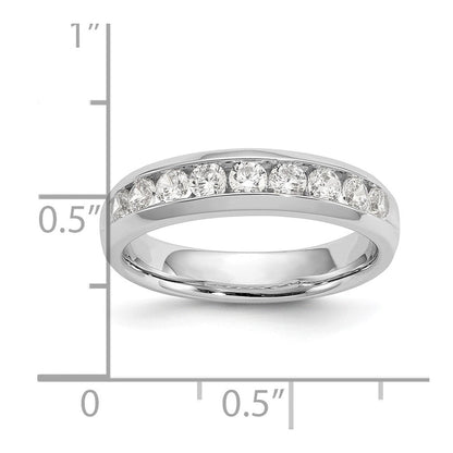 14K Weißgold Ehering mit 9 Diamanten in Kanalfassung