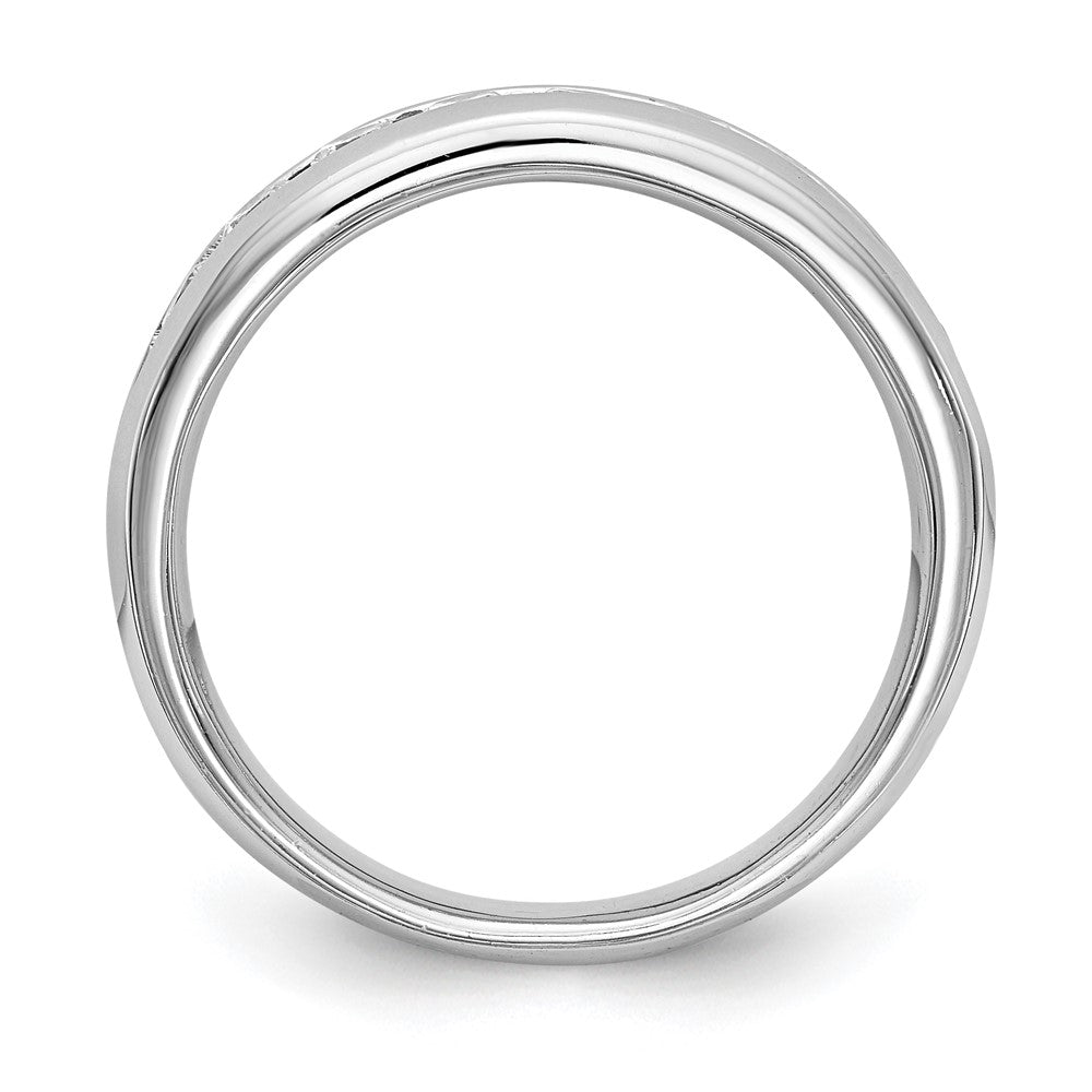14K Weißgold Ehering mit 9 Diamanten in Kanalfassung