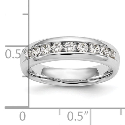 14K Weißgold Ehering mit 9 Diamanten in Kanalfassung