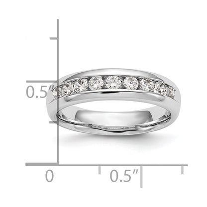 14K Weißgold Ehering mit 9 Diamanten in Kanalfassung
