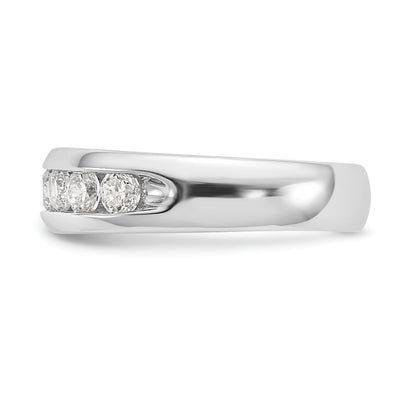 14K Weißgold Ehering mit 9 Diamanten in Kanalfassung