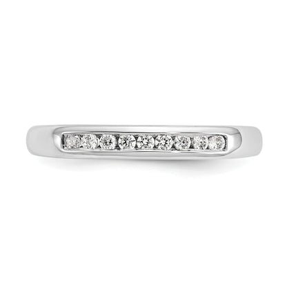 14K Weißgold Ehering mit 9 Diamanten in Kanalfassung