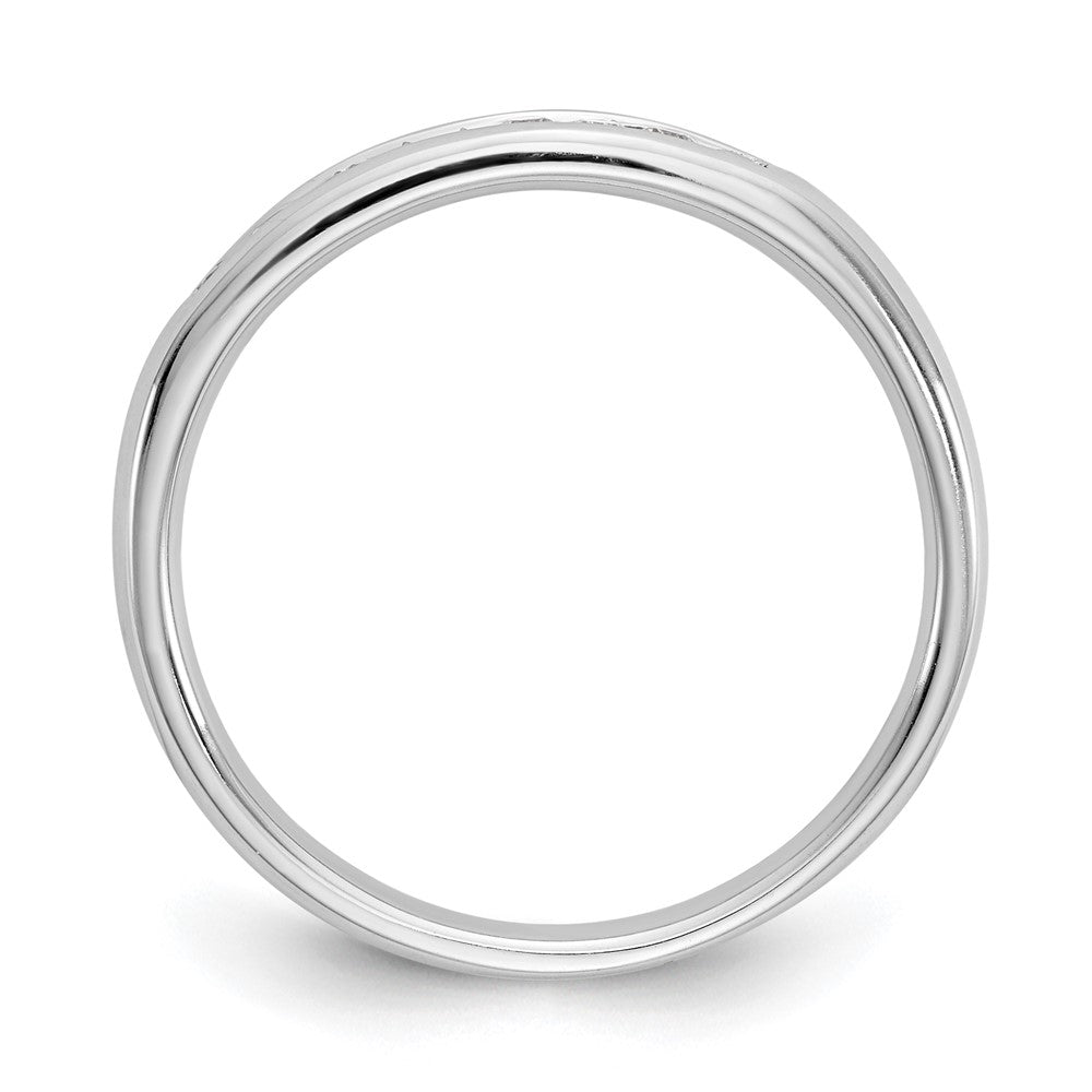 14K Weißgold Ehering mit 9 Diamanten in Kanalfassung
