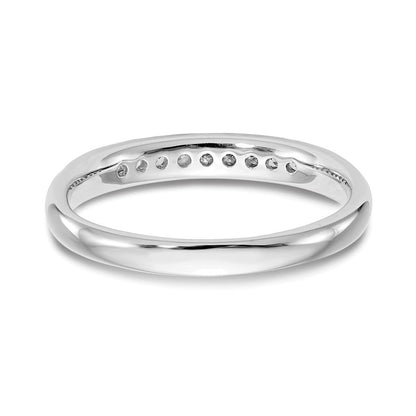 14K Weißgold Ehering mit 9 Diamanten in Kanalfassung