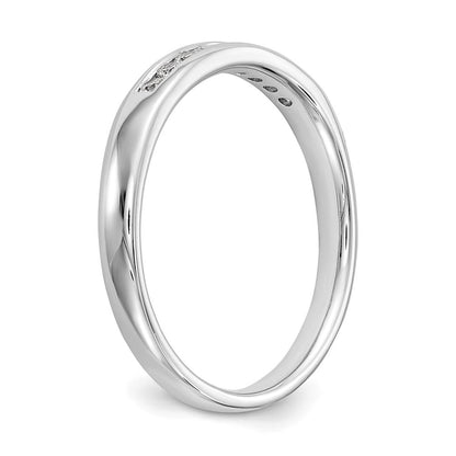 14K Weißgold Ehering mit 9 Diamanten in Kanalfassung