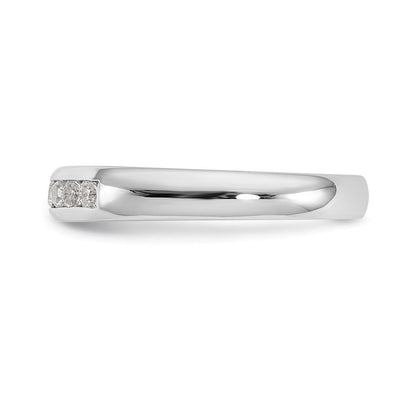 14K Weißgold Ehering mit 9 natürlichen Diamanten in Kanalfassung