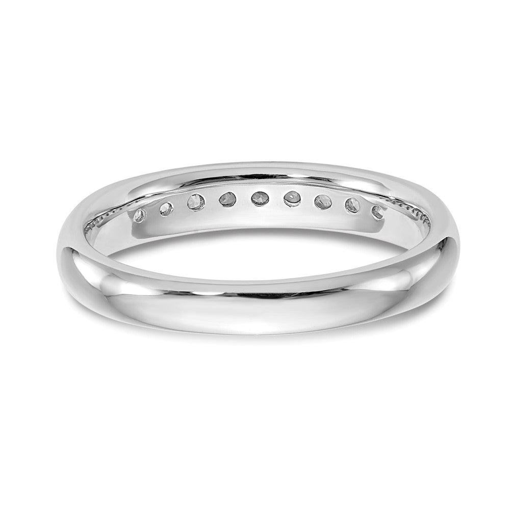 14K Weißgold Ehering mit 9 natürlichen Diamanten in Kanalfassung