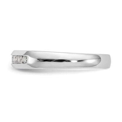 14K Weißgold Ehering mit 9 Diamanten in Kanalfassung