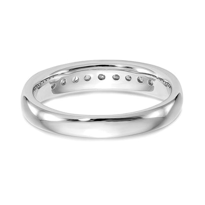 14K Weißgold Ehering mit 9 Diamanten in Kanalfassung