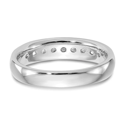 14K Weißgold Ehering mit 9 Diamanten in Kanalfassung