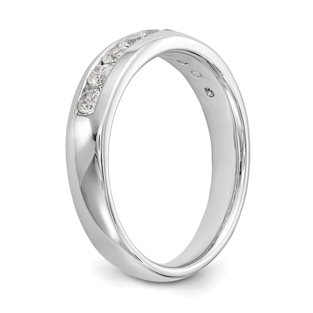 14K Weißgold Ehering mit 9 Diamanten in Kanalfassung