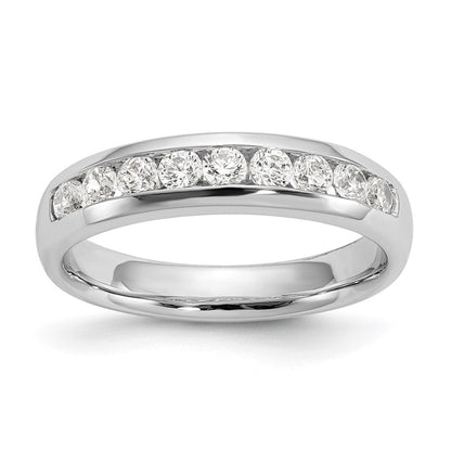 14K Weißgold Ehering mit 9 Diamanten in Kanalfassung