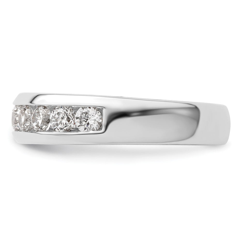 14K Weißgold Ehering mit 9 Diamanten in Kanalfassung