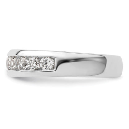 14K Weißgold Ehering mit 9 Diamanten in Kanalfassung