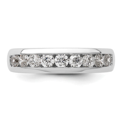 14K Weißgold Ehering mit 9 Diamanten in Kanalfassung