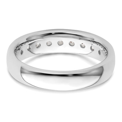 14K Weißgold Ehering mit 9 Diamanten in Kanalfassung