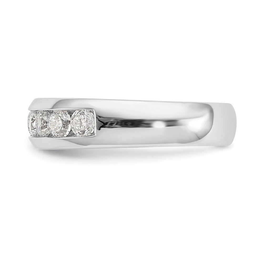 14K Weißgold Ring mit 9 natürlichen Diamanten in Kanalfassung