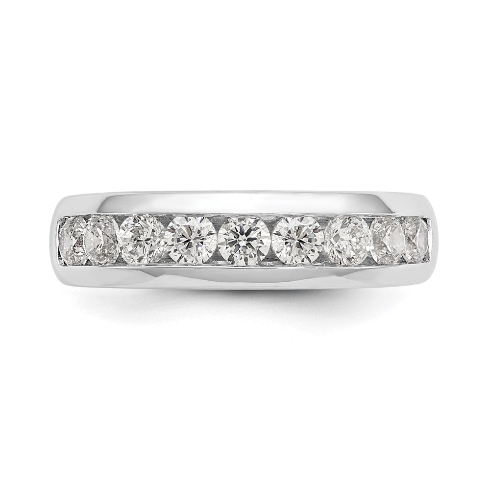 14K Weißgold Ring mit 9 natürlichen Diamanten in Kanalfassung