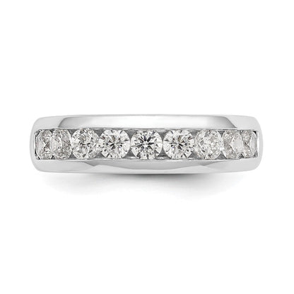 14K Weißgold Ring mit 9 natürlichen Diamanten in Kanalfassung