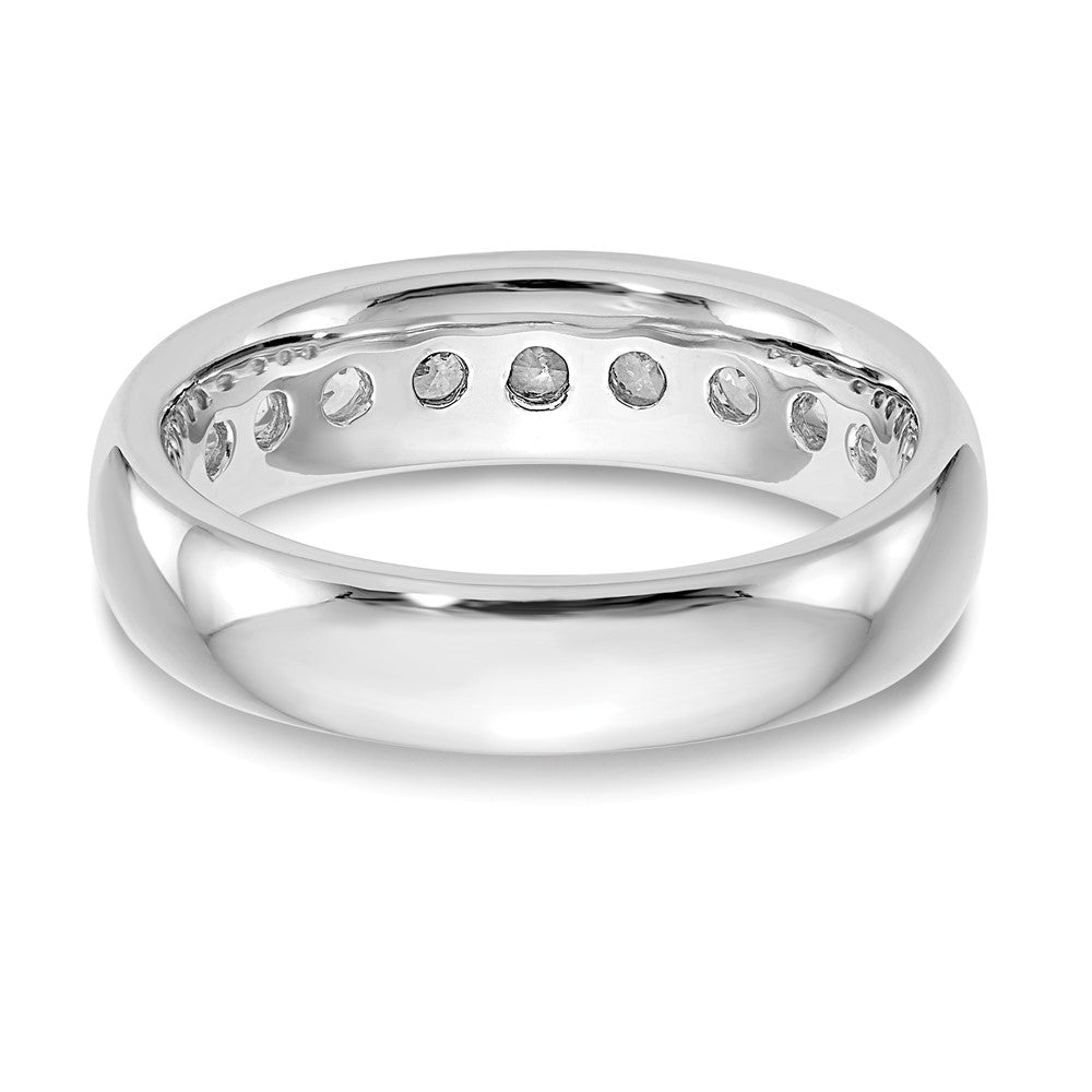 14K Weißgold Ring mit 9 natürlichen Diamanten in Kanalfassung