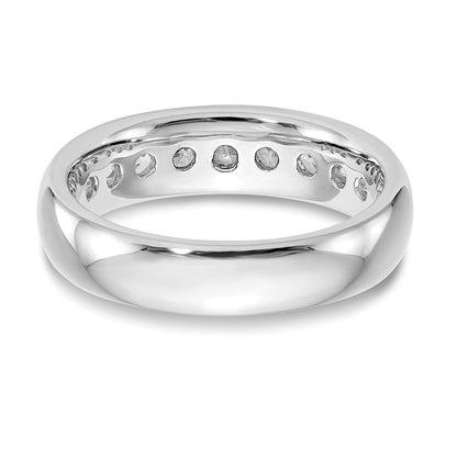 14K Weißgold Ring mit 9 natürlichen Diamanten in Kanalfassung