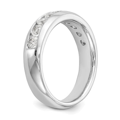 14K Weißgold Ring mit 9 natürlichen Diamanten in Kanalfassung
