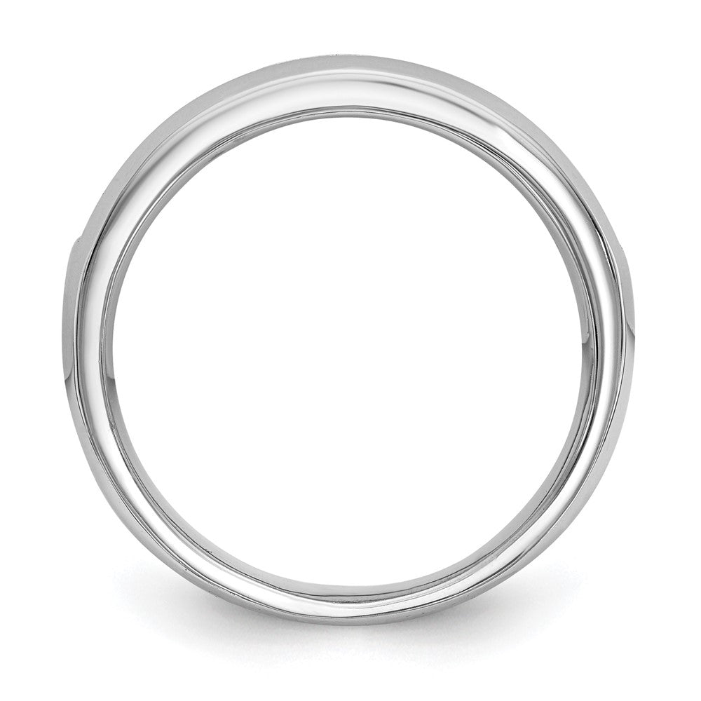 14K Weißgold Ehering mit 9 Diamanten in Kanalfassung
