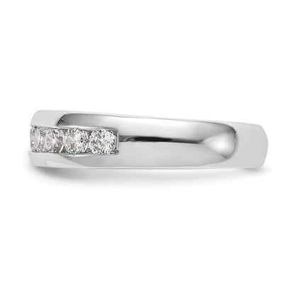 14K Weißgold Ehering mit 9 Diamanten in Kanalfassung