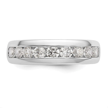 14K Weißgold Ehering mit 9 Diamanten in Kanalfassung