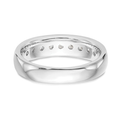 14K Weißgold Ehering mit 9 Diamanten in Kanalfassung