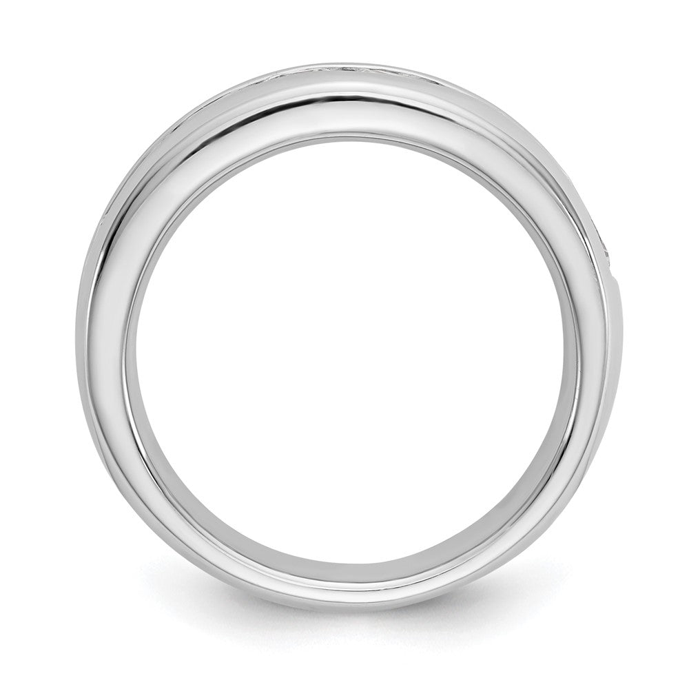 14K Weißgold 9 Stein 1.38 Karat Rund Diamant Komplett Kanalfassung Ring