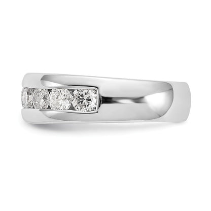 14K Weißgold 9 Stein 1.38 Karat Rund Diamant Komplett Kanalfassung Ring