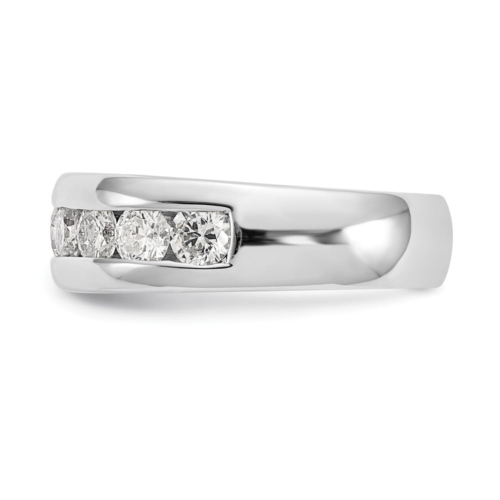 14K Weißgold Ehering mit 9 Diamanten in Kanalfassung