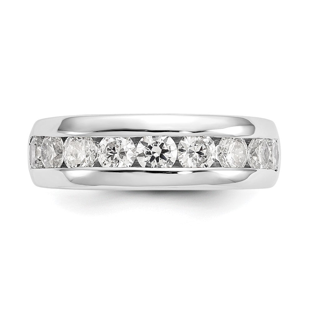 14K Weißgold 9 Stein 1.38 Karat Rund Diamant Komplett Kanalfassung Ring
