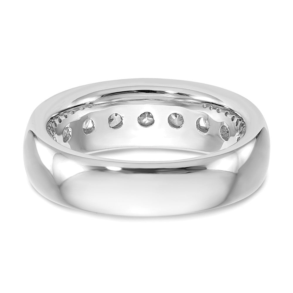 14K Weißgold 9 Stein 1.38 Karat Rund Diamant Komplett Kanalfassung Ring
