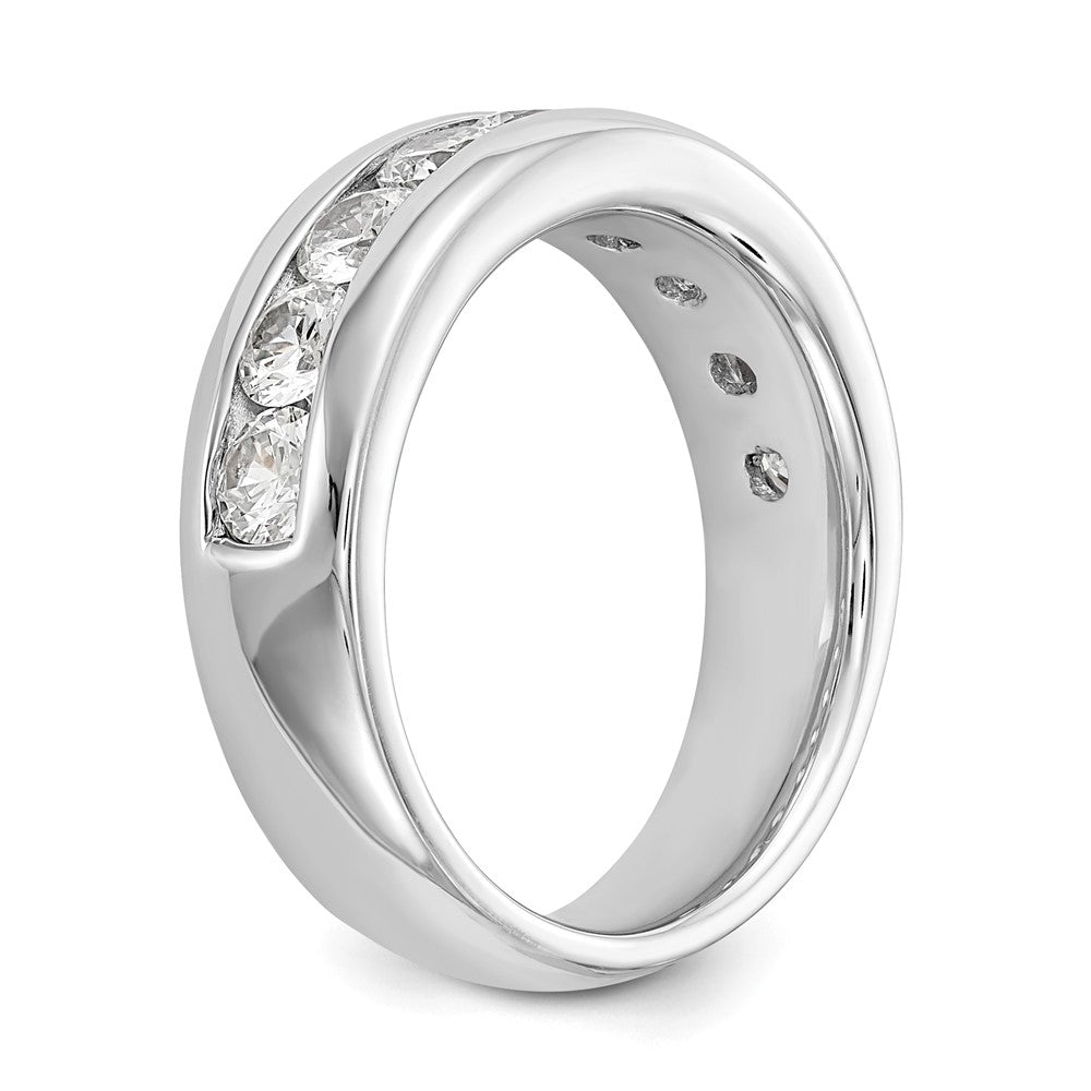 14K Weißgold 9 Stein 1.38 Karat Rund Diamant Komplett Kanalfassung Ring