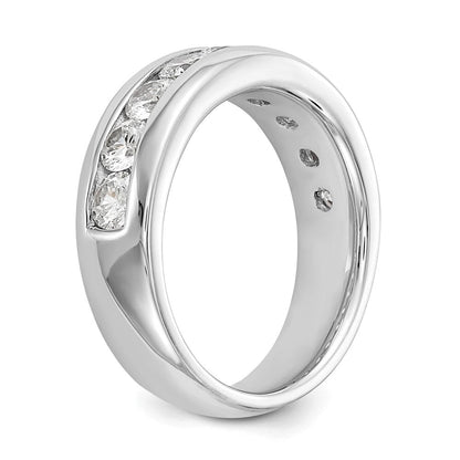 14K Weißgold 9 Stein 1.38 Karat Rund Diamant Komplett Kanalfassung Ring