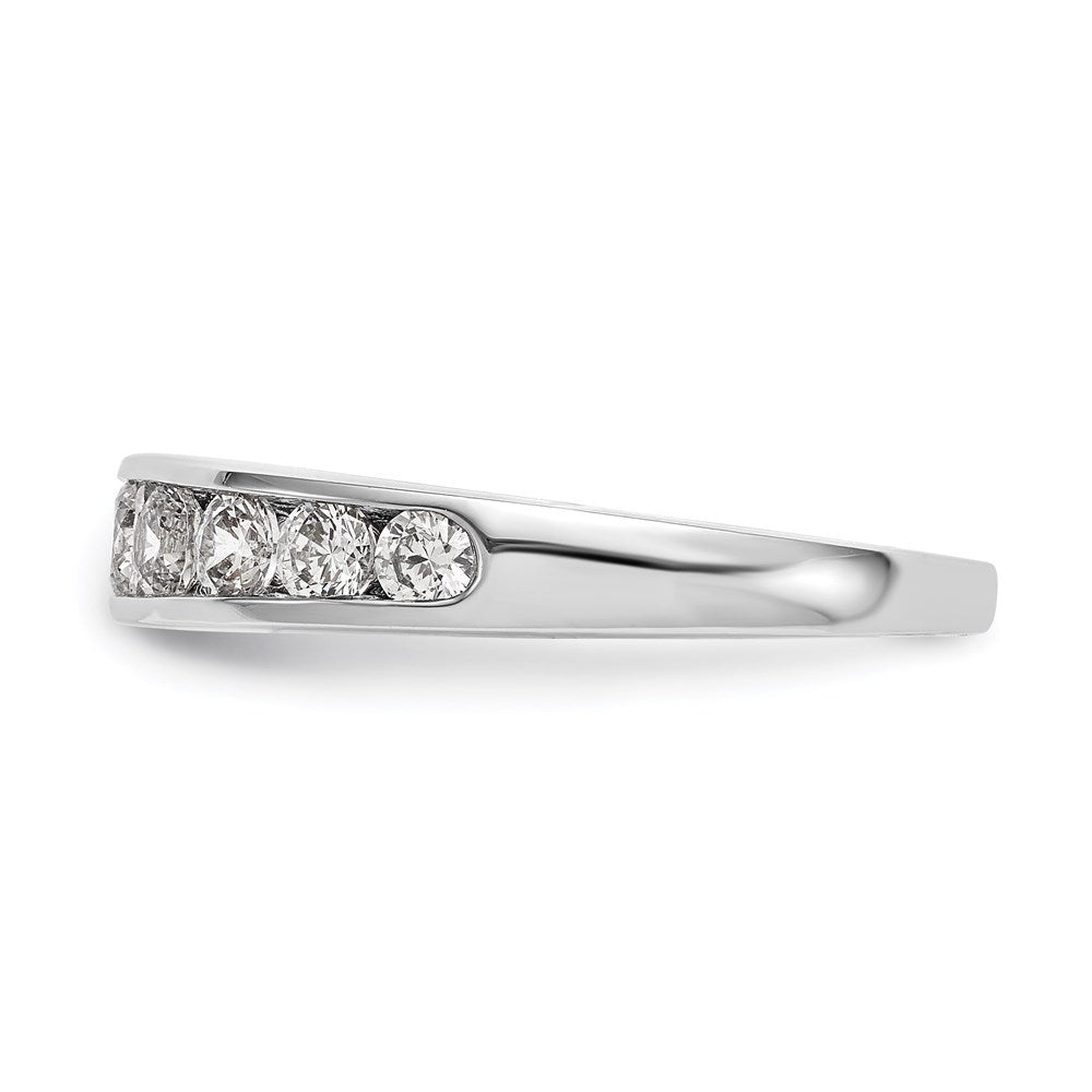 14K Weißgold Ehering mit 9 Diamanten in Kanalfassung