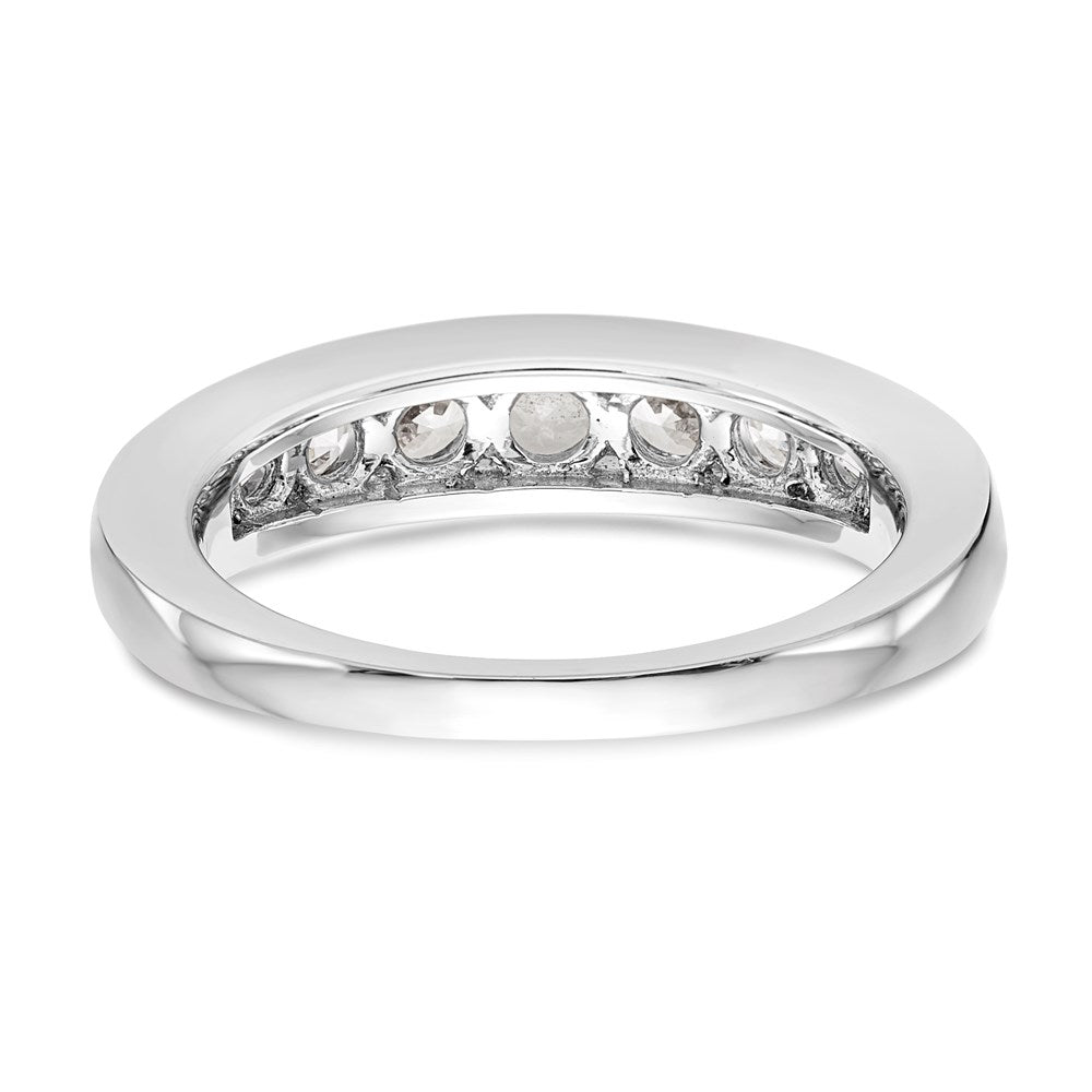 14K Weißgold Ehering mit 9 Diamanten in Kanalfassung