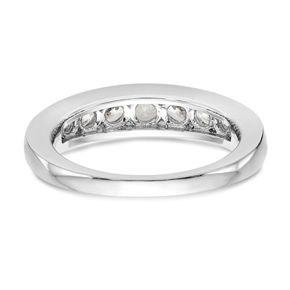 14K Weißgold Ehering mit 9 Diamanten in Kanalfassung