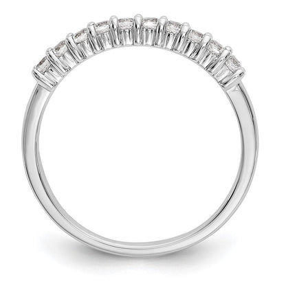 14K Weißgold Ring mit 11 Steinen, Shared-Prong-Fassung, 0,33K, Diamanten im Rundschliff, komplett besetzt