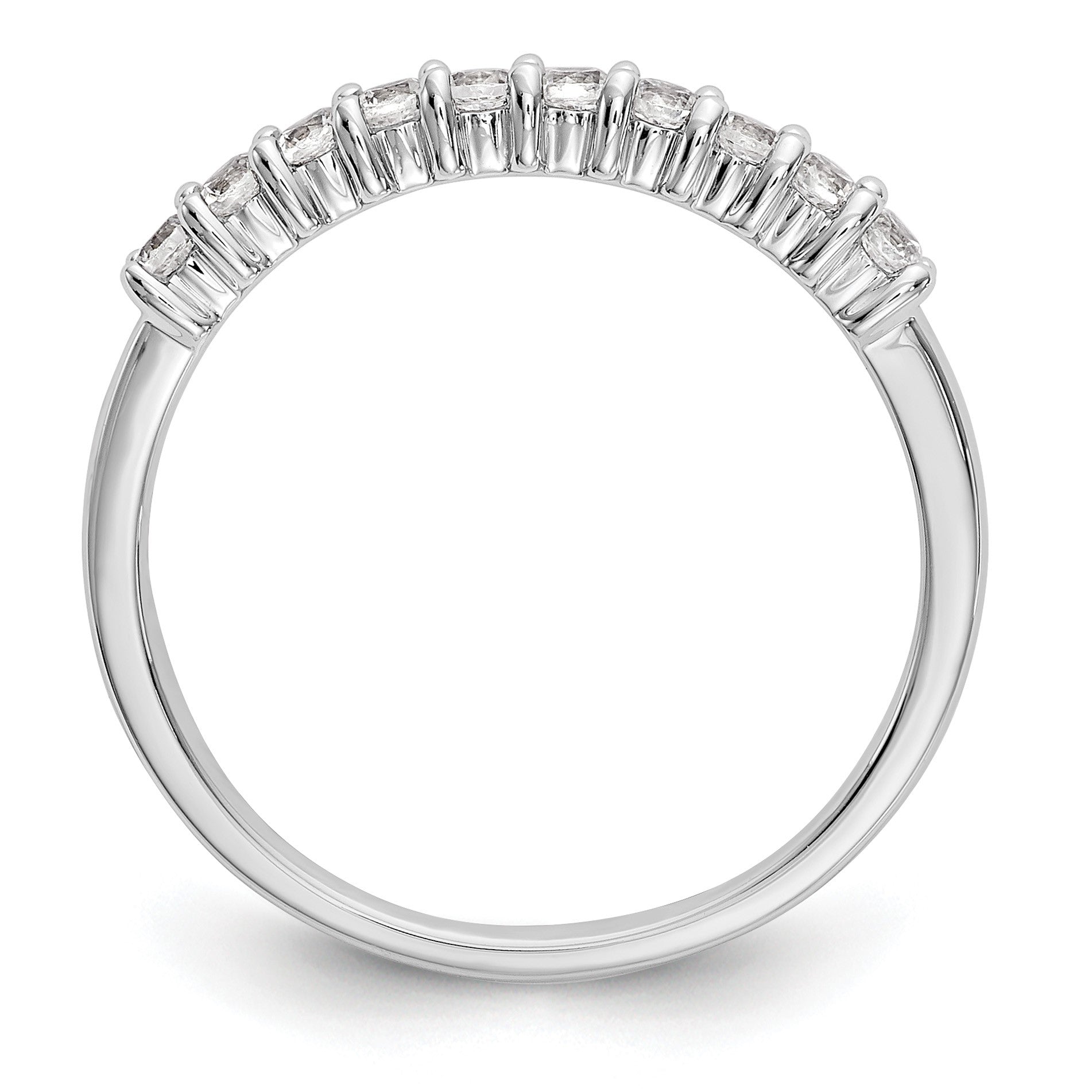 14K Weißgold Ehering mit 10 natürlichen Diamanten, 0,3 ct. Gesamtgewicht