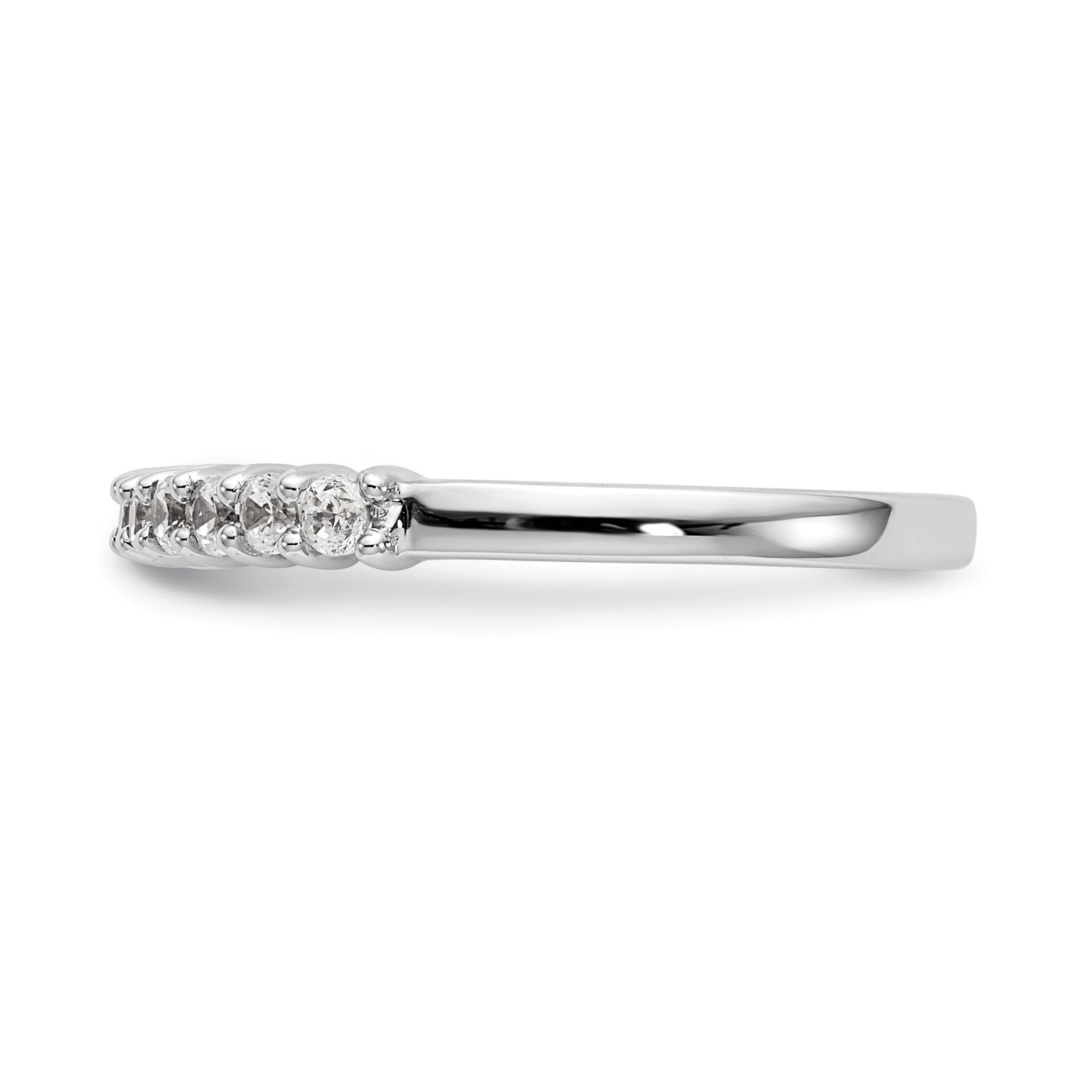 14K Weißgold Ehering mit 10 natürlichen Diamanten, 0,3 ct. Gesamtgewicht