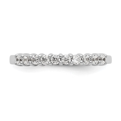 14K Weißgold Ehering mit 10 natürlichen Diamanten, 0,3 ct. Gesamtgewicht
