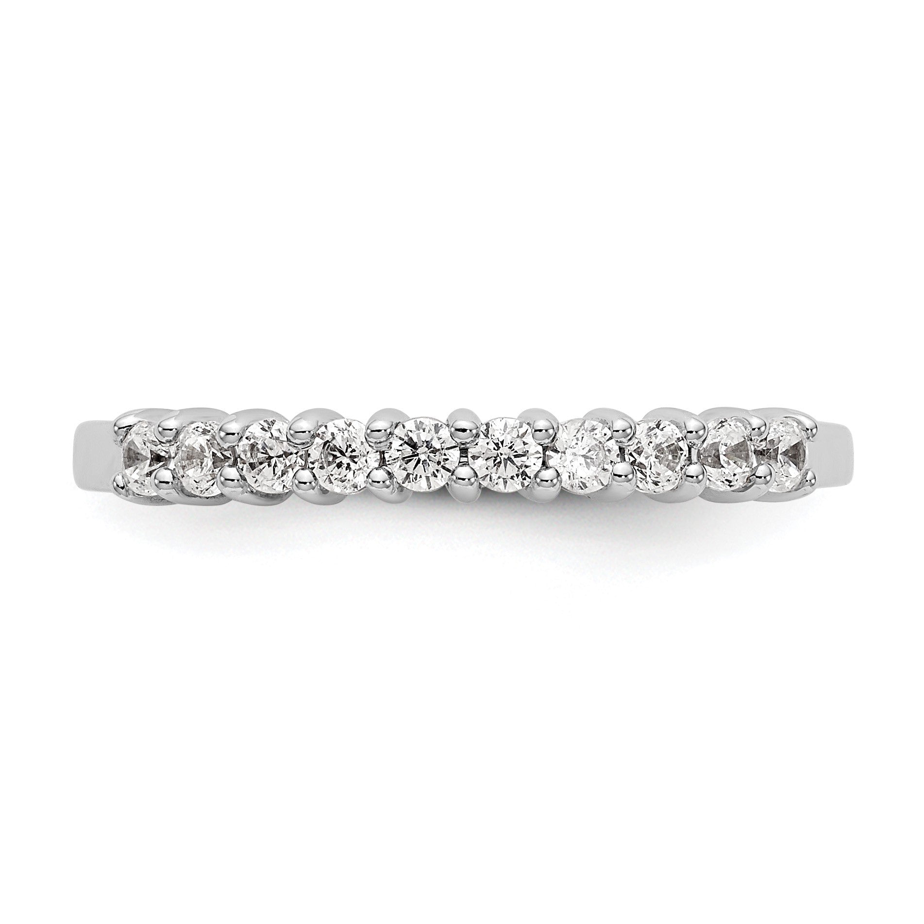 14K Weißgold Ehering mit 10 natürlichen Diamanten, 0,3 ct. Gesamtgewicht