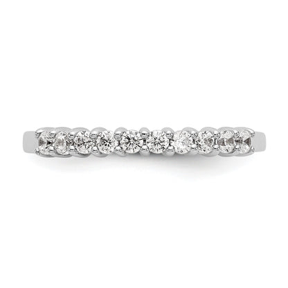 14K Weißgold Ehering mit 10 natürlichen Diamanten, 0,3 ct. Gesamtgewicht