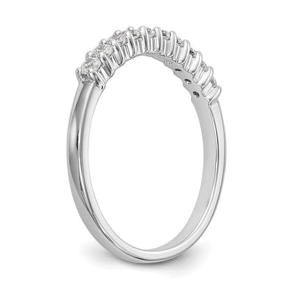 14K Weißgold Ehering mit 10 natürlichen Diamanten, 0,3 ct. Gesamtgewicht